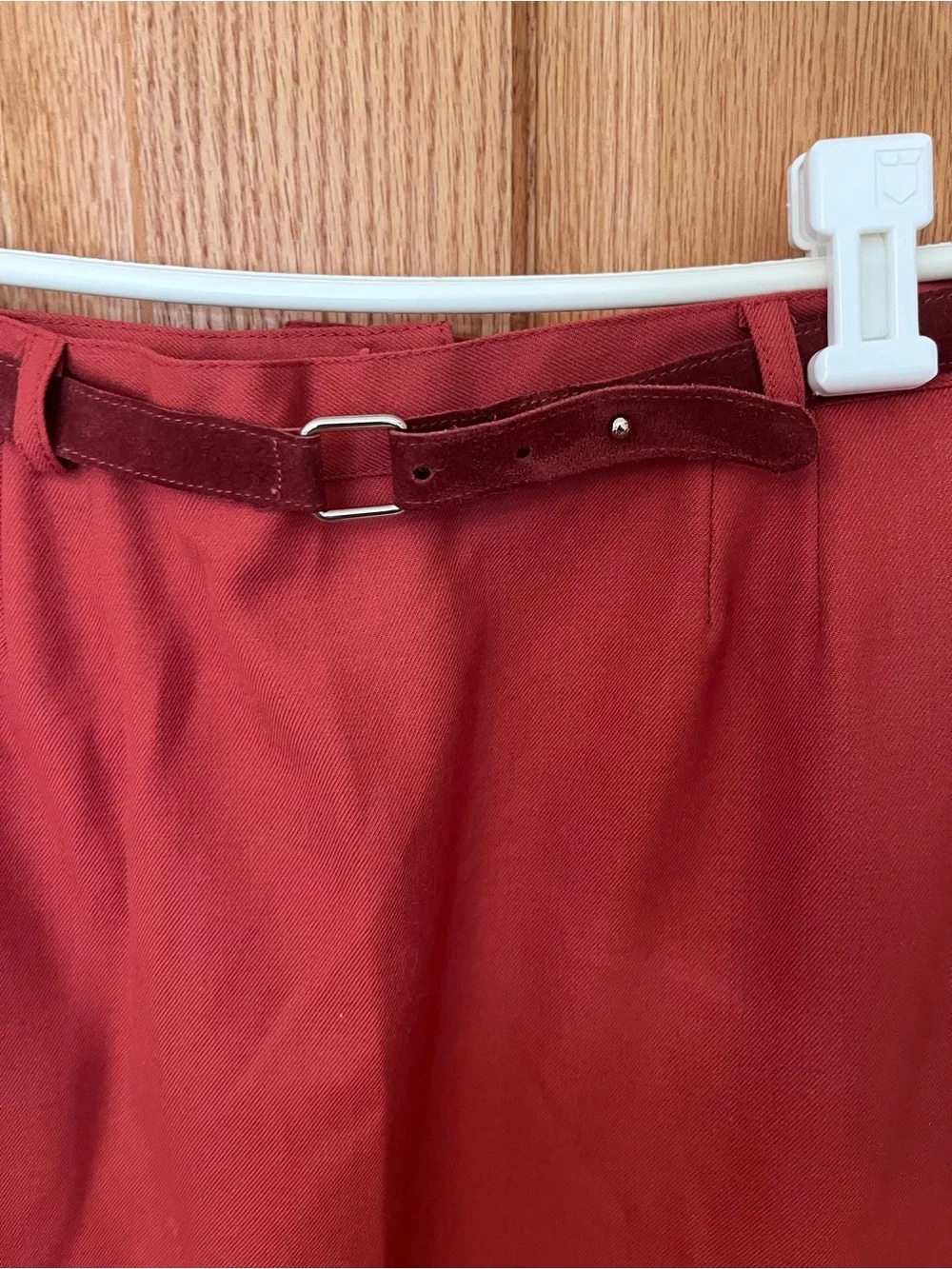 Vintage John Meyer Women's Deep Red Two-Piece Skirt Suit
